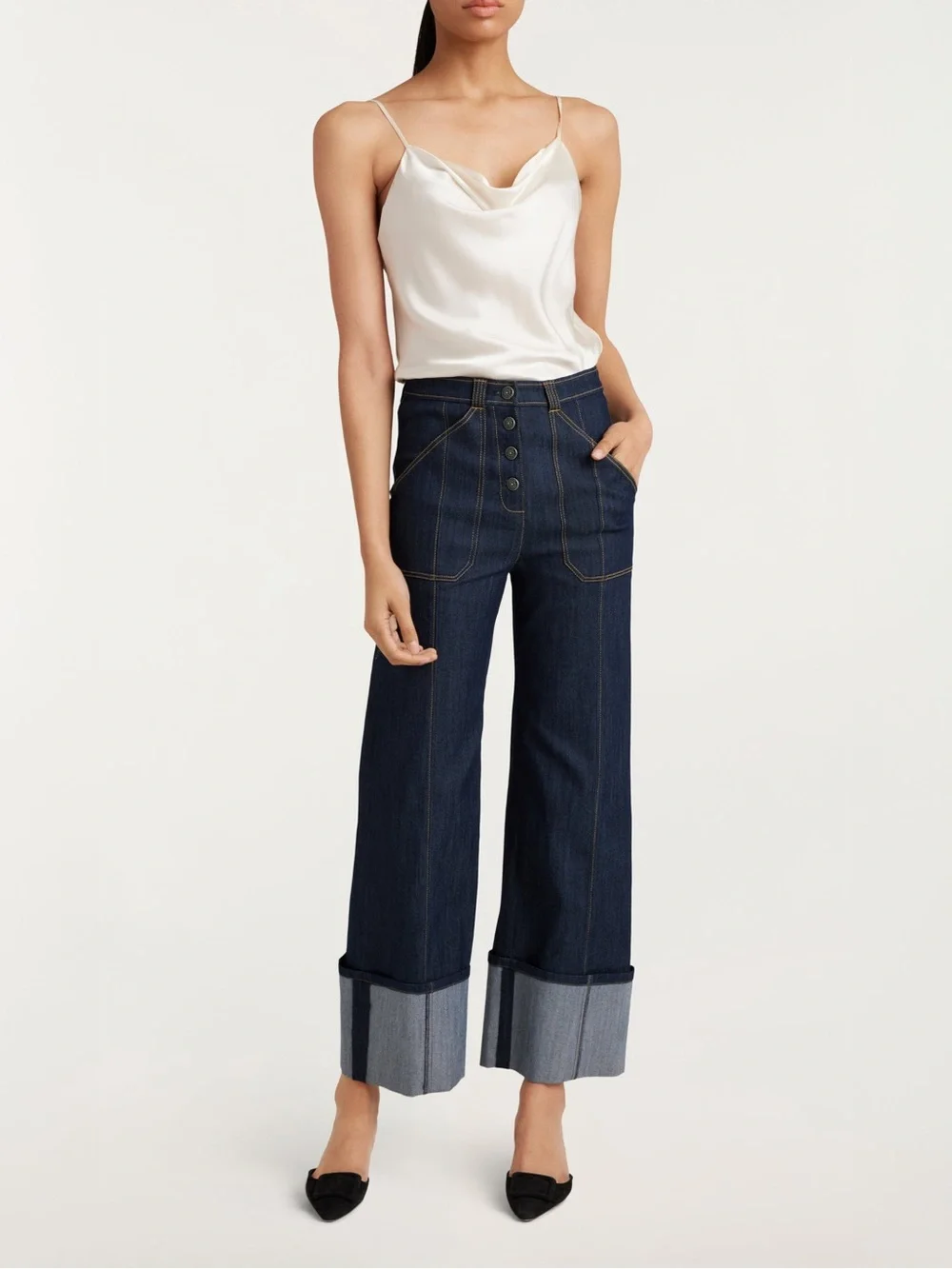 Cinq a Sept Benji Cuffed Jeans  Indigo Blue Size 4